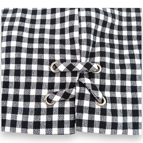 Ingredients- Women's-Gingham Checkered Black-White Shorts-Flat Panel-Summer - Picture 6 of 12